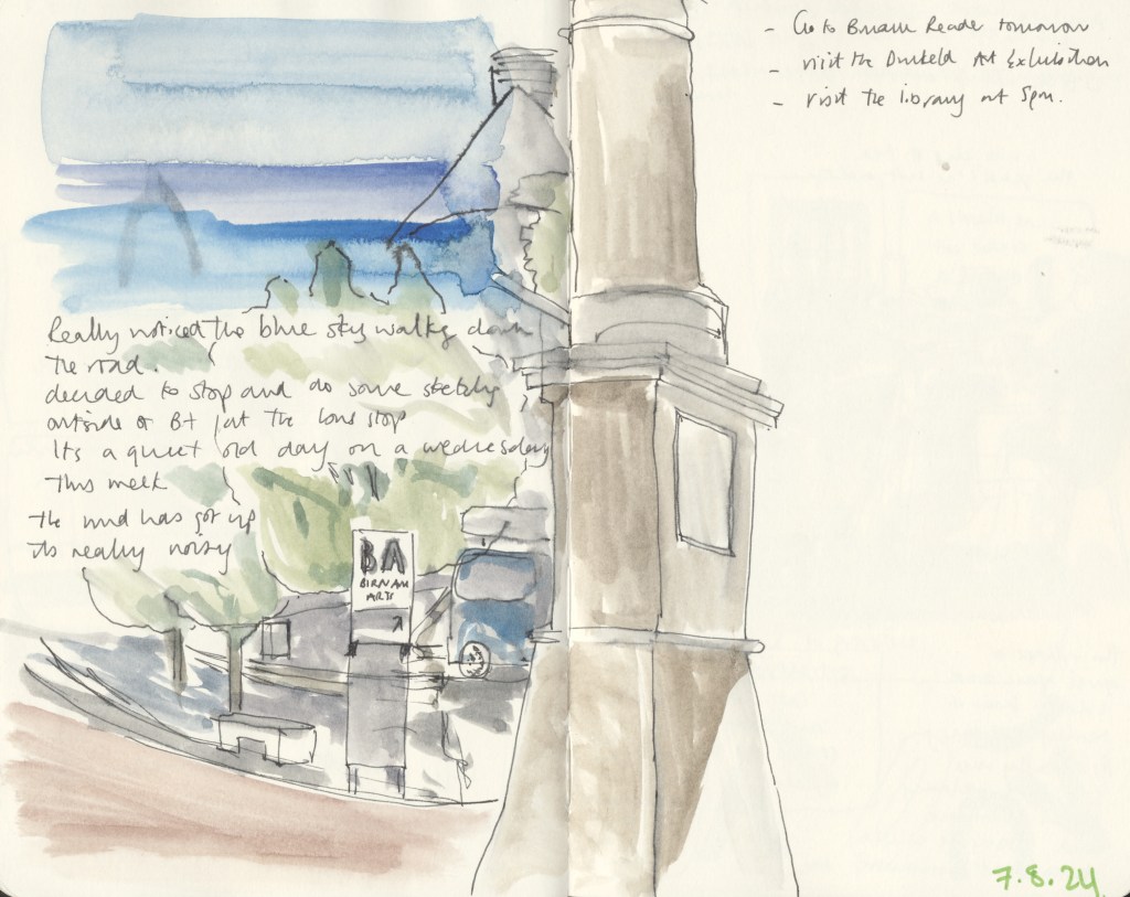 sketch of Birnam Arts from outside of the building.